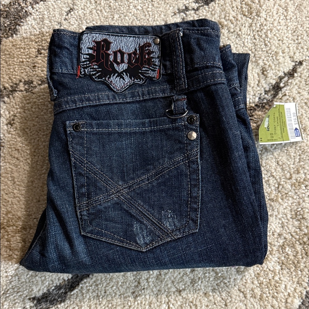 Rock Revival Indigo Denim with Embroidered Logo